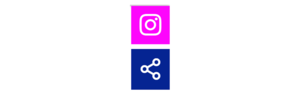 Das Symbol für Instagram und zum Teilen der Seite