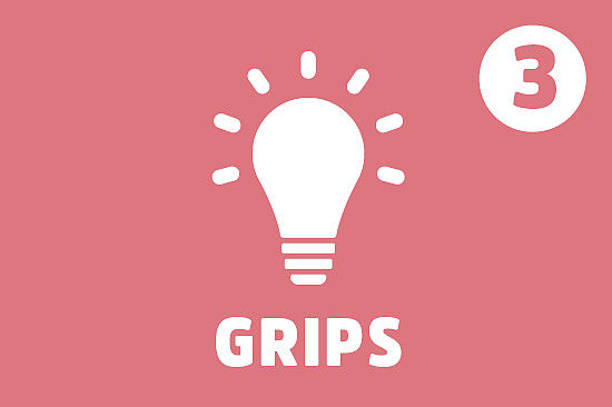 Symbol: Glühbirne; Text: Grips; Wichtigkeit: 3