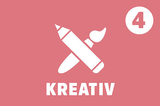 Symbol: Stift und Pinsel; Text: Kreativ; Wichtigkeit: 4