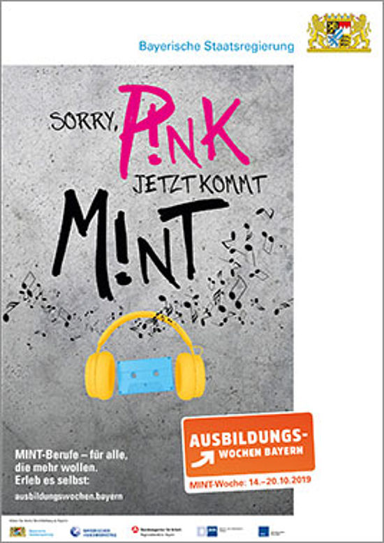 Illustration: Betonwand mit handgeschriebener Zeile: Sorry PINK, jetzt kommt MINT!